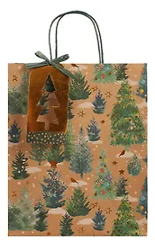 Пакет А4 32*26*12 "Новогодний лес" Новый год, бум.мат.ламинат