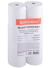 Чековая лента, 80 х 62 х 60 м, термо, Brauberg