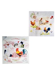 Набор салфеток для декупажа Петух и курочки 2 (НСД2124) (2шт) (упаковка)