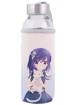 Бутылка в чехле Аниме Девушка с белым котиком (Сёдзё) (цветная) (стекло) (300мл)