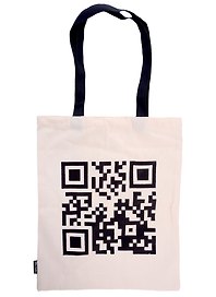 Сумка-шоппер QR-код бежевая, текстиль 40см.*32см.