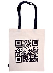 Сумка-шоппер QR-код бежевая, текстиль 40см.*32см.