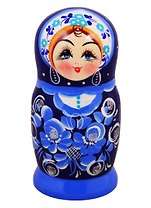 Матрешка 5 в 1 средняя (Гжель, Эскиз 09)