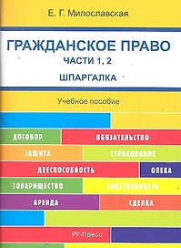Гражданское право. Часть 1, 2 . Шпаргалка: учебное пособие.