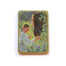 Магнит в ретро стиле. Декупаж, кракелюр. Размер 7*10 см. (2014-42)