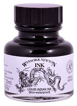 Тушь художественная "Дракон" Winsor&Newton, 30 мл,  черный китайский