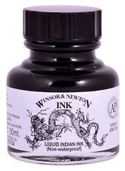 Тушь художественная "Дракон" Winsor&Newton, 30 мл,  черный китайский