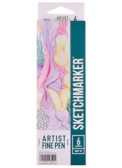 Ручки капиллярные 6цв Artist fine pen Basic 2, к/к, Sketchmarker