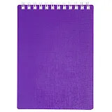 Блокнот А6 80л кл. "CANVAS" фиолетовый, пласт.обл, спираль