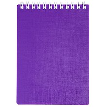 Блокнот А6 80л кл. "CANVAS" фиолетовый, пласт.обл, спираль