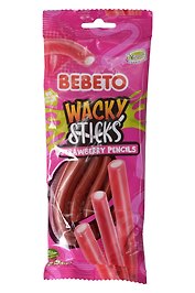 Мармелад BEBETO WACKY STICKS STRAWBERRY PENCILS со вкусом клубники, 160г