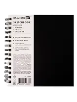 Скетчбук 200*200 80л "CROCO" черный, 140г/м2, слоновая кость, кожзам, гребень