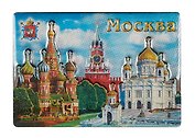 Магнит двойной фольга под смолой Москва.ХВБ-Спасская башня-ХХС (025-22-19K37)