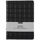 Ежедневник недат. А5 96л "Diana" черный, иск.кожа, тв.переплет, обл.поролон, тонир.блок, ляссе
