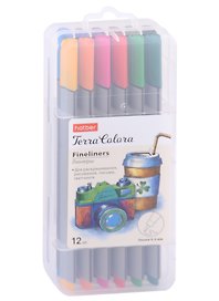 Ручки линеры 12цв "Terra Colora. Travel" пластик.кейс, Hatber