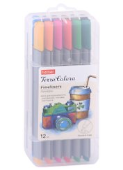 Ручки линеры 12цв "Terra Colora. Travel" пластик.кейс, Hatber