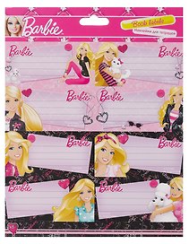 Наклейки для тетрадей «Barbie», 8шт*2 листа, Academy Style