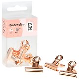 Зажимы для бумаг 25 мм 6 штук "Rose Gold" розовое золото, Meshu