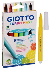 Фломастеры Giotto, Turbo Maxi, 6 цветов