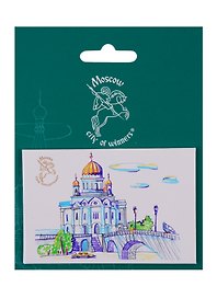Магнитная открытка Москва Храм Христа Спасителя (Пастель) (МОМск-06)