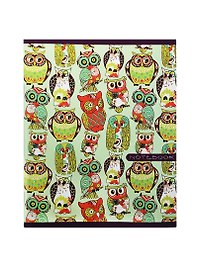 Тетрадь 48л кл. "Орнамент (совы. Owls)" мел.картон, выб.лак, перламутр.блестки, ассорти, Unnika