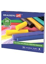 Пастель масляная художественная BRAUBERG ART CLASSIC, 36 цветов, круглое сечение, 181449