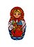 Магнит смола Матрешка мозаика 6см (02-34AS-G) - 0