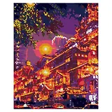Алмазная мозаика 40х50 см (полное заполнение) "Ночной Китай"