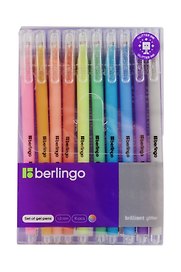 Набор гелевых ручек 10 цветов, Brilliant Glitter, Berlingo