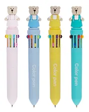 Ручка шариковая авт. 10цв "Мишка", ассорти