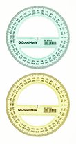 Транспортир 12 см 360°, пластик, в ассортименте, GoodMark