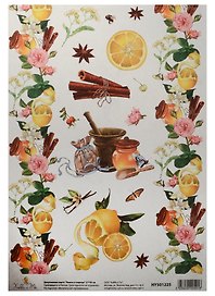 Декупажная карта Лимон и корица 21*30см