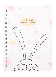 Записная книжка «Bunny» А6, 120 листов в клетку, белый, спираль, Be Smart