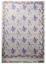 Декупажная карта Лавандовый букет (фон) 21*30см