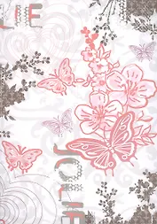 Бумага для скрапбукинга Бабочки на рисунке (118208) (64A-36627) (A4) (10л) (упаковка)