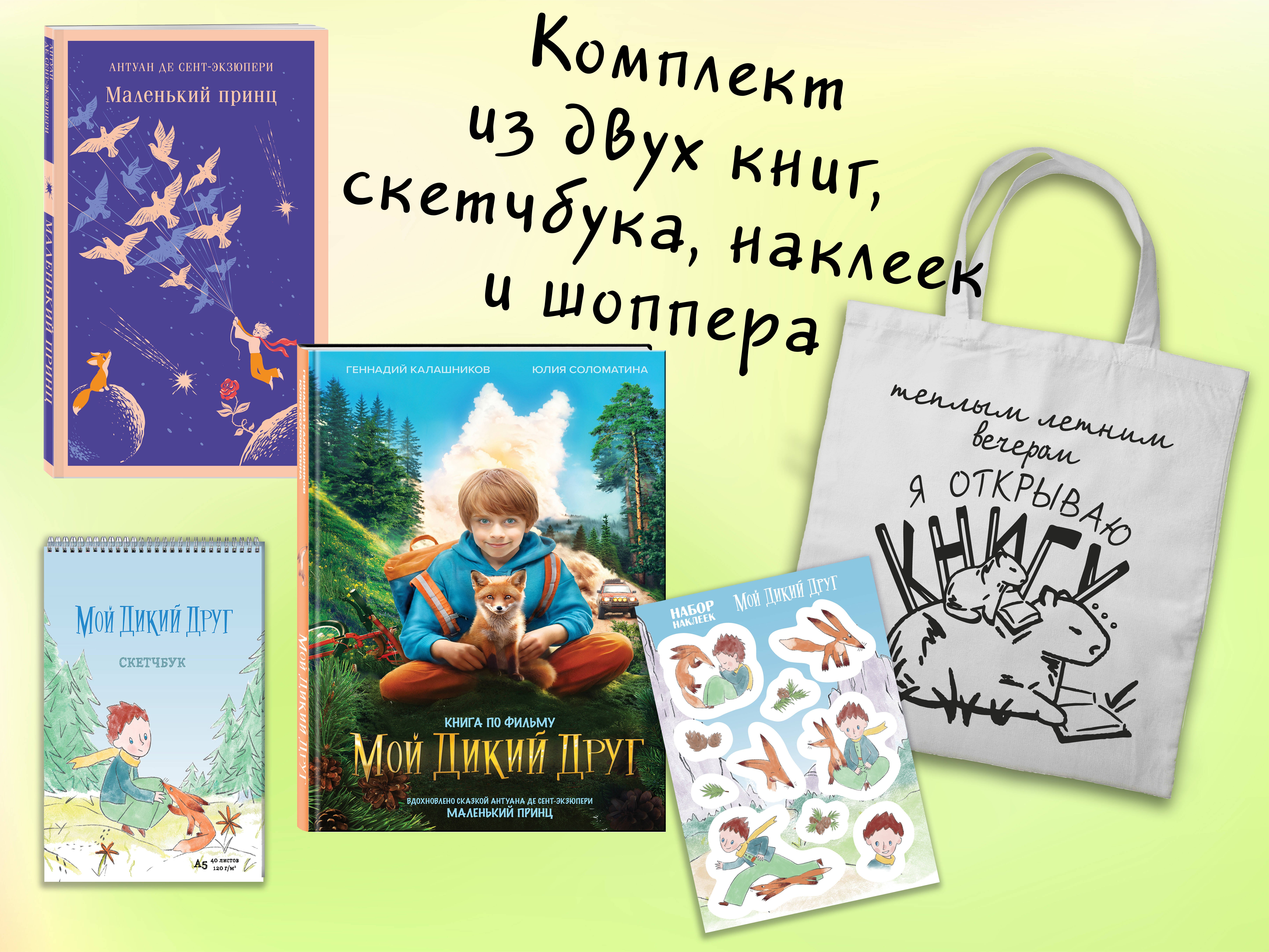 

Набор "Мой дикий друг" (набор из книги, наклеек, скетчбука с шоппером)