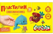 Пластилин 16 цветов, 240 г, мягкий, Каляка-Маляка