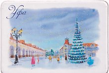 Магнит Гостиный двор, зима (картон) (Уфа) (МК/191/013)