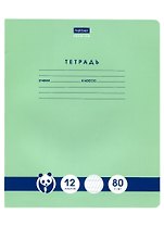 Тетрадь в частую косую линейку Hatber, "Панда-Тетрадь", 12 листов