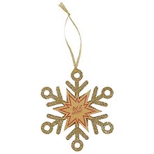 Украшение «Снежинка золотая», 14 см