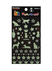 Наклейка декоративная светящаяся 2 Кошки 1 (95х185) (Наклей-ка) (упаковка)