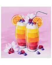 Набор для творчества Алмазная мозаика "Тропический коктейль", 30 х 30 см