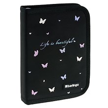 Пенал 1отд. "Life is Beautiful" 20*14, ткань/картон, с 2-мя откид. планками, инд.уп.