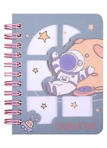 Записная книжка 80*108 80л "Soaring in space" карт.обл., вырубка, спираль, инд.уп., ассорти