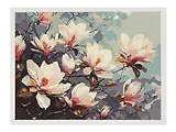 Холст с красками по номерам "Цветущая магнолия", 30 х 40 см