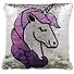 Подушка с пайетками Единорог с голубой гривой на белом фоне (40×40) (текстиль) (12-11403-XCT-2 - 2
