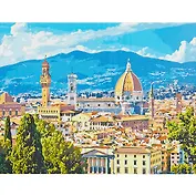 Холст с красками по номерам 40х50см ТМ Рыжий кот (24цв.) Солнечная Флоренция (Арт. Х-6592)