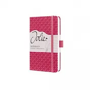 Блокнот для записей А6, 174стр Jolie, твердая обложка, иск. кожа, цвет фуксия, в линейку