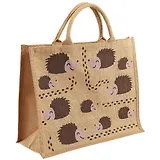 Сумка джутовая L Ёжики (43х34х19) (12-Eline-7-L)