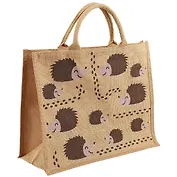 Сумка джутовая L Ёжики (43х34х19) (12-Eline-7-L)